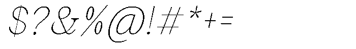 Malvera Thin High Condensed Slant Font OTHER CHARS