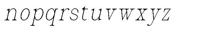 Malvera Thin High Condensed Slant Font LOWERCASE