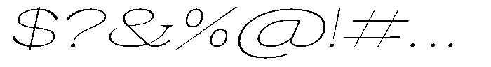 Malvera Thin High Expanded Slant Font OTHER CHARS