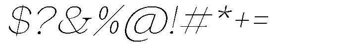Malvera Thin High Slant Font OTHER CHARS