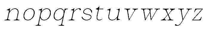 Malvera Thin High Slant Font LOWERCASE