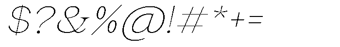 Malvera Thin Slant Font OTHER CHARS
