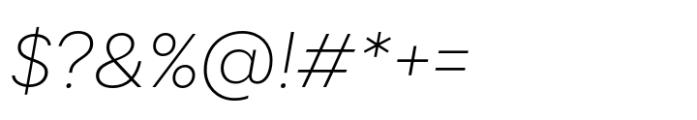 Mandioca Extra Light Italic Font OTHER CHARS