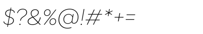 Mandioca Thin Italic Font OTHER CHARS