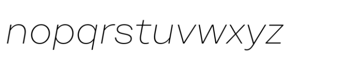 Mandioca Thin Italic Font LOWERCASE