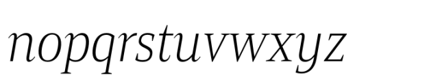 Mandrel Condensed Thin Italic Font LOWERCASE