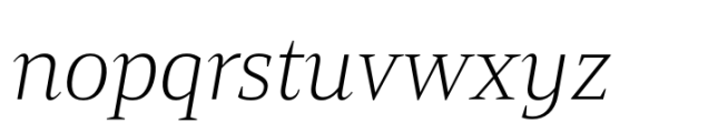 Mandrel Extended Thin Italic Font LOWERCASE