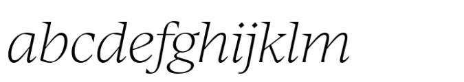 Manier Thin Italic Font LOWERCASE