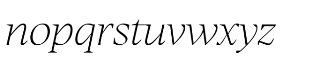 Manier Thin Italic Font LOWERCASE