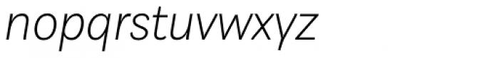 Marat Sans Thin Italic Font LOWERCASE