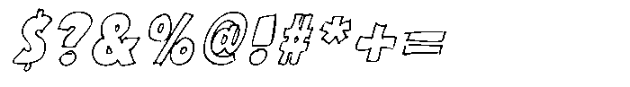 Marker Block Medium Italic Font OTHER CHARS