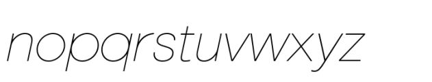 Marlin Sans SQ Thin Italic Font LOWERCASE