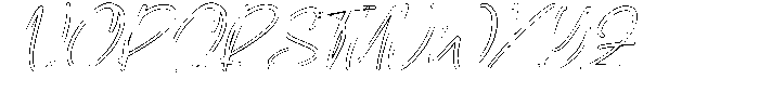 Marlinah Beauty Italic Outline Font UPPERCASE