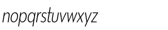 Masserini Light Condensed Oblique Font LOWERCASE