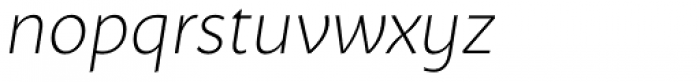 Mato Sans Thin Italic Font LOWERCASE
