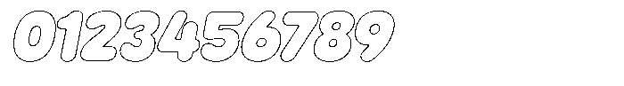Mavelo Slanted Outline Font OTHER CHARS