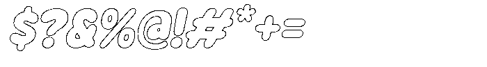 Mavelo Slanted Outline Font OTHER CHARS