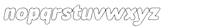 Mavelo Slanted Outline Font LOWERCASE