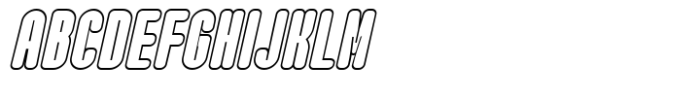 Maximalis Condensed Italic Outline Font UPPERCASE