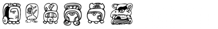 Maya Month Glyphs Font LOWERCASE