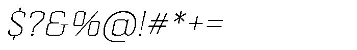 Mazestic Sans Thin Italic Font OTHER CHARS