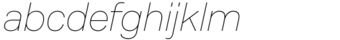 Mazin Thin Italic Font LOWERCASE