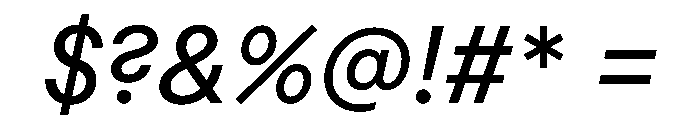 MacanHebrew MediumItalic Font OTHER CHARS