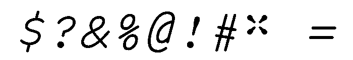 Manifoldv0.6Sans LightItalic Font OTHER CHARS