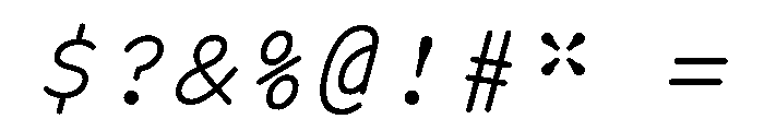 Manifoldv0.6Serif LightItalic Font OTHER CHARS