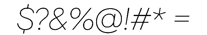 Matter TRIAL ThinItalic Instance Font OTHER CHARS