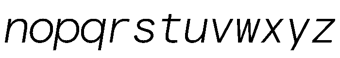 Matter TRIAL XHMonoLightItalic Instance Font LOWERCASE