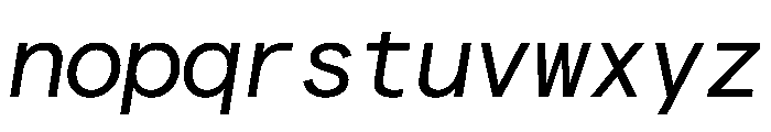 Matter TRIAL XHMonoRegularItalic Instance Font LOWERCASE