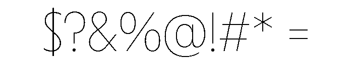 MaxisudInktrap Thin Font OTHER CHARS