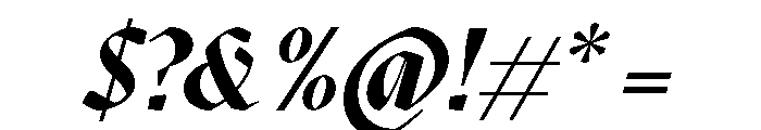 MaziusDisplay ExtraItalicBold Font OTHER CHARS