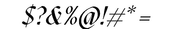 MaziusDisplay Extraitalic Font OTHER CHARS