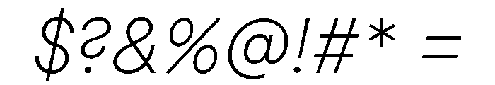 Macan Extra Light Italic Font OTHER CHARS
