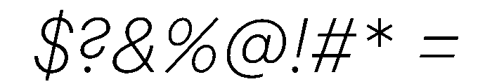 Macan Hebrew Extra Light Italic Font OTHER CHARS