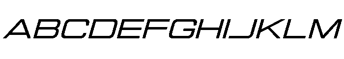 Manifold Extended Demi Bold Oblique Font UPPERCASE