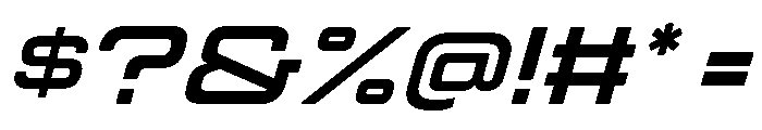 Manifold Extended Extra Bold Oblique Font OTHER CHARS
