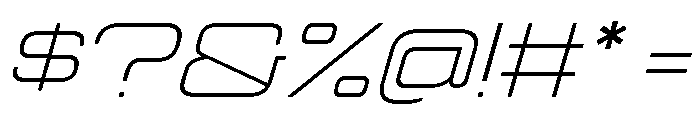 Manifold Extended Thin Oblique Font OTHER CHARS