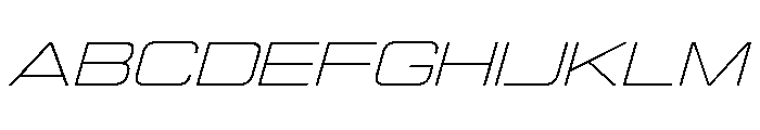 Manifold Extended Thin Oblique Font UPPERCASE