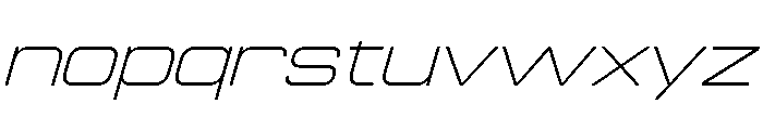 Manifold Extended Thin Oblique Font LOWERCASE