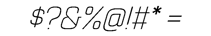 Manifold Thin Oblique Font OTHER CHARS