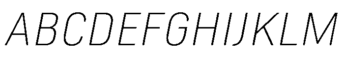 Marianina Extended Extra Light Italic Font UPPERCASE