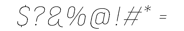 Marianina Extended Thin Italic Font OTHER CHARS