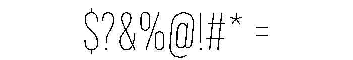 Marsden Compressed Hairline Font OTHER CHARS