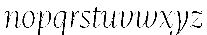 Mastro Display Extra Light Italic Font LOWERCASE