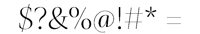 Mastro Display Extra Light Font OTHER CHARS