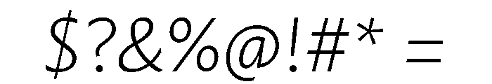 Mastro Sans Extra Light Italic Font OTHER CHARS