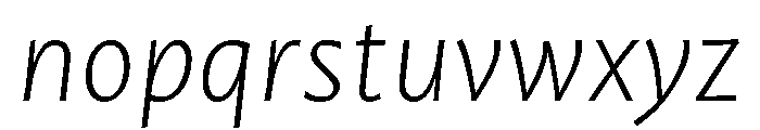 Mastro Sans Extra Light Italic Font LOWERCASE